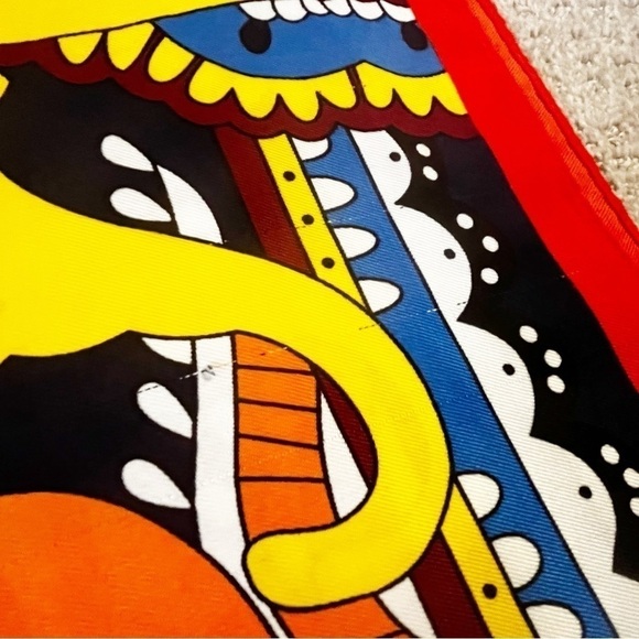 Batik Elephant Shawl Orange Pashmina Mod Colorful Indian Boho Festival Light - Picture 8 of 10